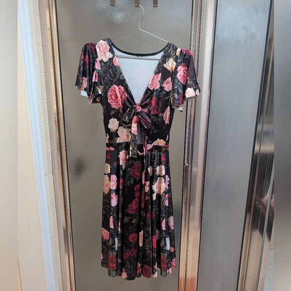 Blackmilk Dark Roses Rio Midi Dress